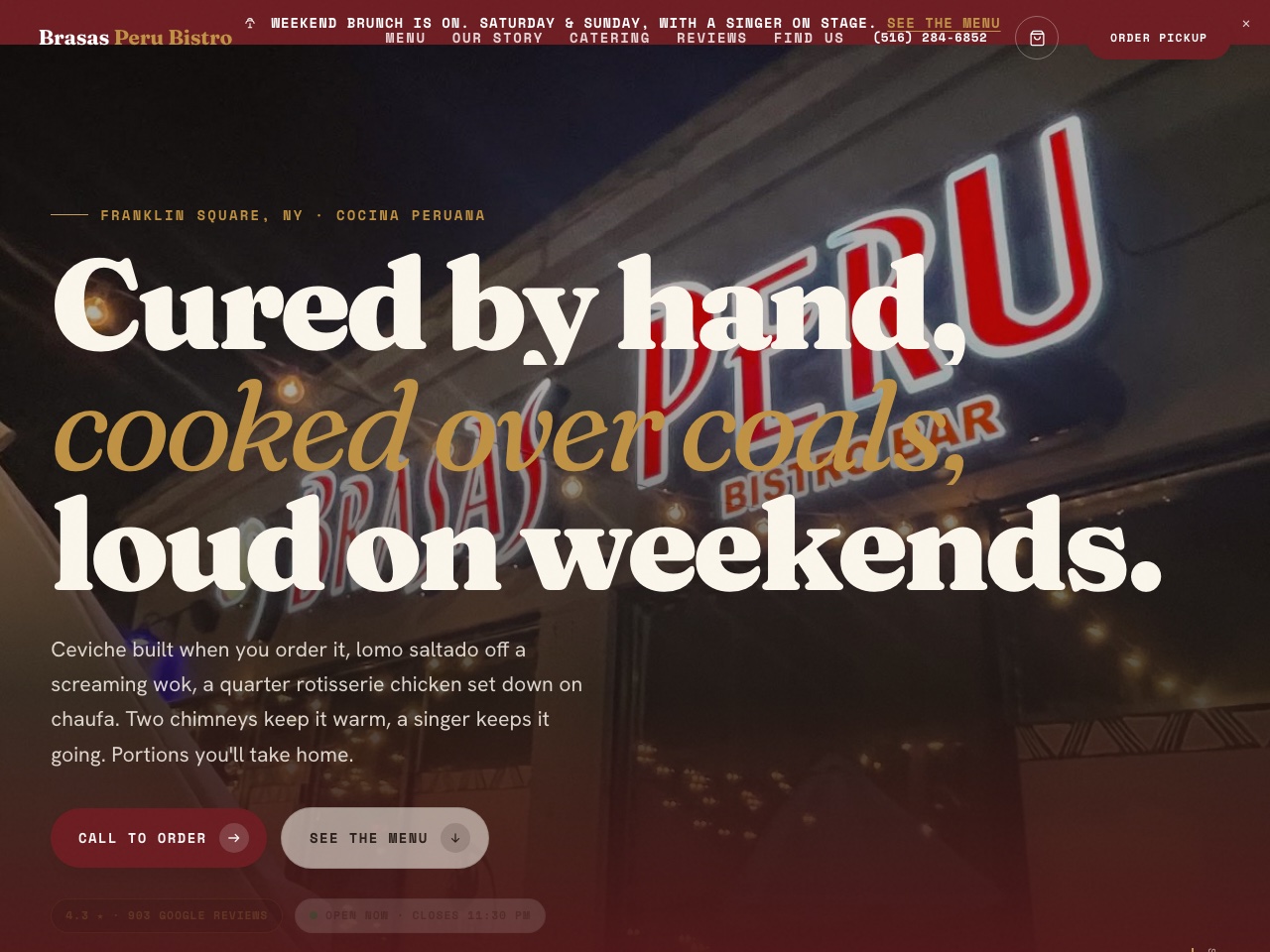 Restaurant website we designed